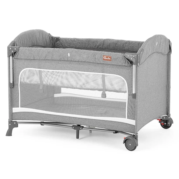 Gulz Omega Anne Yanı Sallanır Cibinlikli Park Yatak Oyun Parkı Bebek Beşik 70x110 cm - 4