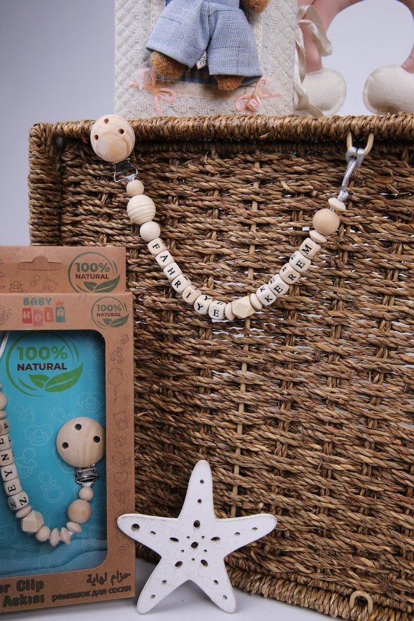 Babyhola Anneler Günü Özel İsimli Hediyelik Ahşap Emzik Askısı 5035 - 6