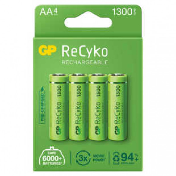 GP Batteries ReCyko 1300 AA Kalem Ni-Mh Şarjlı Pil