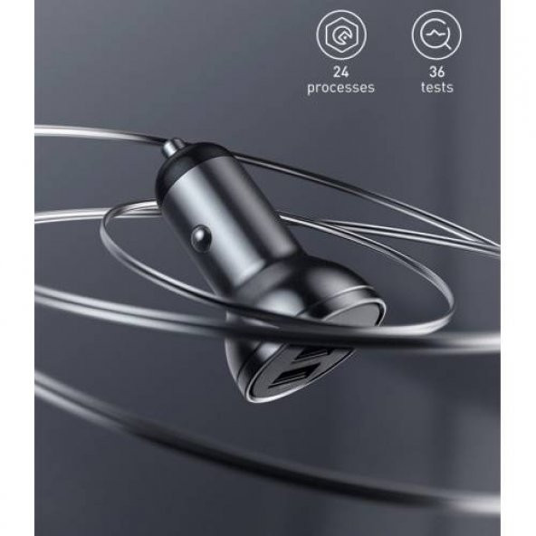 Baseus 24W 4.8A Çİft Usb Hızlı Araç Şarjı Araç Çakmaklık Şarjı Hızlı Şarj Başlık - 5