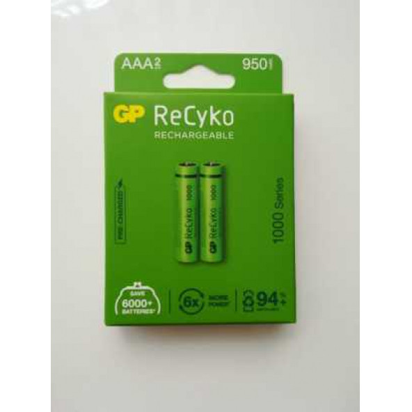 GP ReCyko 1000 Serisi (950 mAh) Şarjlı İnce Kalem Pil AAA