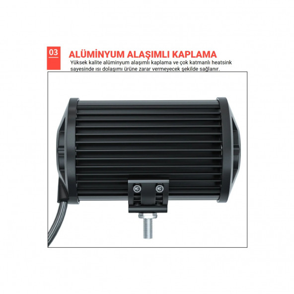 Dc 9-30V Su Geçirmez Çift Sıra 24 LED Off Road Spot Lambası 72W AA142 - 4