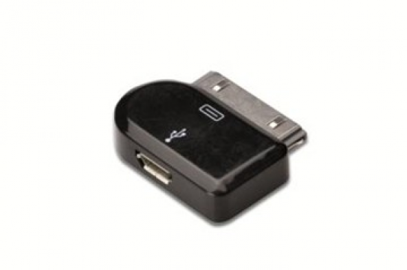 ASSMANN DB-600501-000-S Apple iPod Micro USB Adaptör, Apple 30pin erkek - micro USB B dişi, USB 2.0 uyumlu, UL, siyah renk - 1