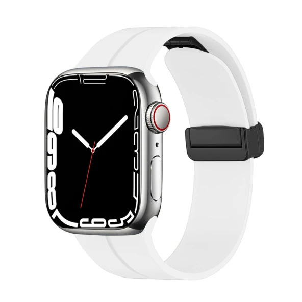 Apple Watch 44mm Zore KRD-84 Silikon Kordon Saat Değildir  Beyaz