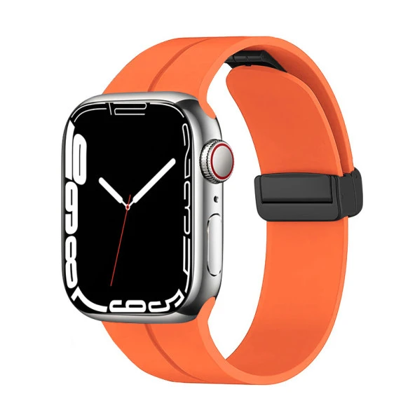 Apple Watch 44mm Zore KRD-84 Silikon Kordon Saat Değildir  Turuncu