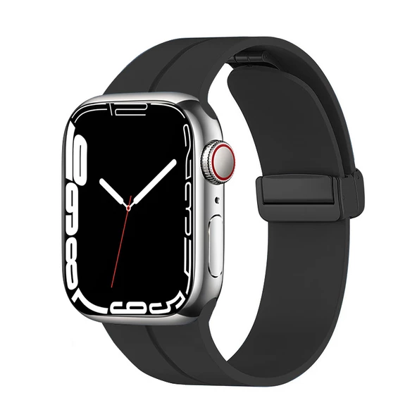 Apple Watch 44mm Zore KRD-84 Silikon Kordon Saat Değildir  Siyah