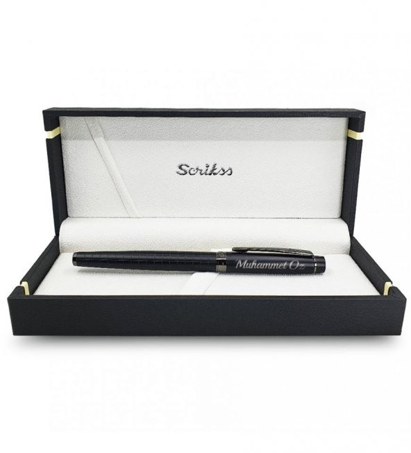 Kişiye Özel Scrikss Özel Kutulu Mat Siyah Dolma Kalem HK2225 - 4