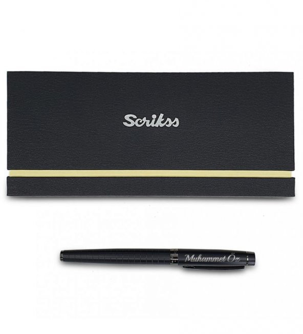 Kişiye Özel Scrikss Özel Kutulu Mat Siyah Dolma Kalem HK2225 - 5