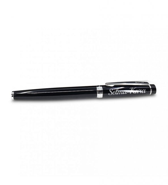 Kişiye Özel Scrikss Özel Kutulu Siyah Krom Dolma Kalem HK2224 - 4