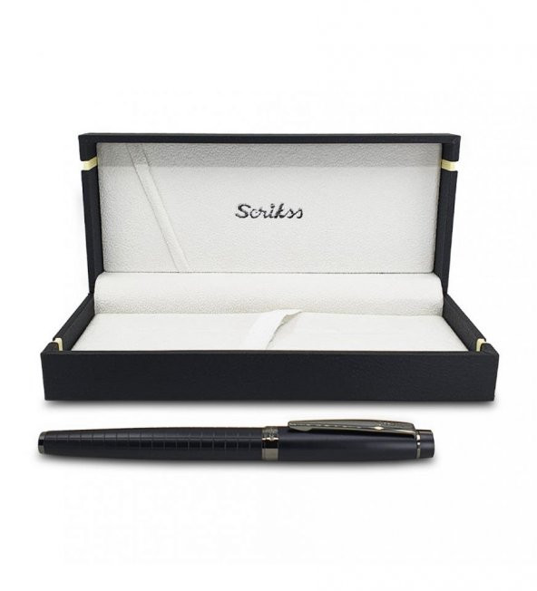 Scrikss Mat Siyah Özel Kutulu Dolma Kalem HK2221 - 3