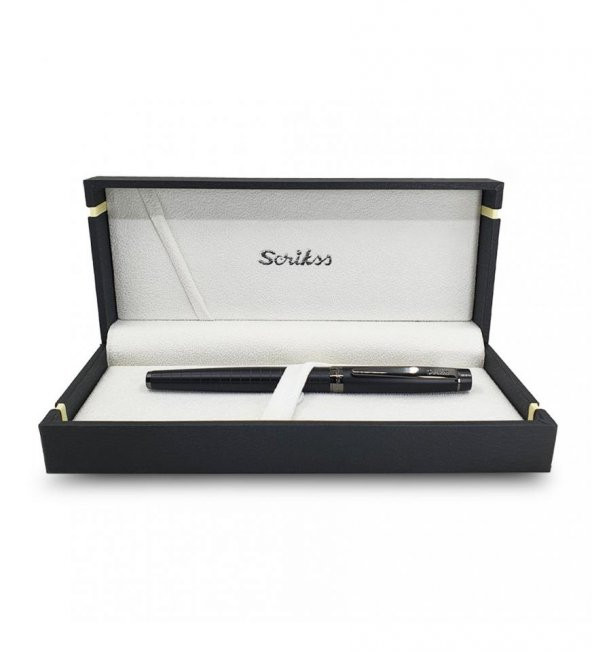 Scrikss Mat Siyah Özel Kutulu Dolma Kalem HK2221 - 6
