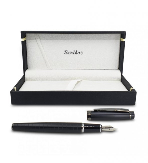 Scrikss Mat Siyah Özel Kutulu Dolma Kalem HK2221 - 7