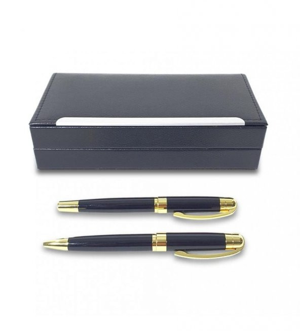 Siyah VIP Metal Roller & Tükenmez Kalem Seti HK2059 - 2