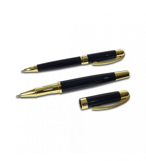 Siyah VIP Metal Roller & Tükenmez Kalem Seti HK2059 - 3