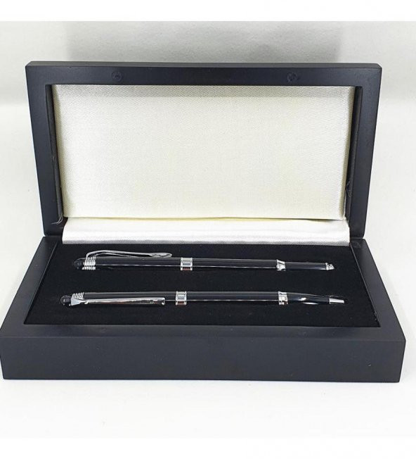 Siyah Metal Roller & Tükenmez Kalem Seti HK336 - 5