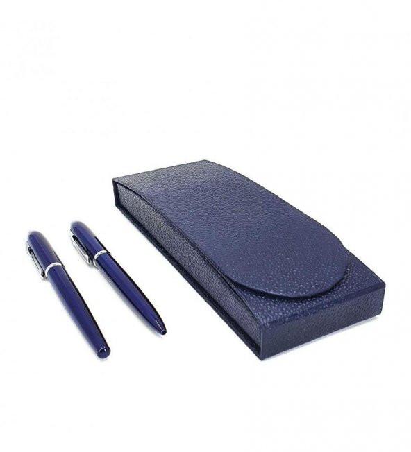 Kişiye Özel VIP Dolma ve Tükenmez Kalem Seti Lacivert 0324 - 2