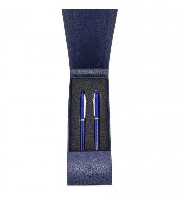 Kişiye Özel VIP Dolma ve Tükenmez Kalem Seti Lacivert 0324 - 3