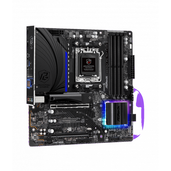 AsRock B650M PG Riptide - AMD B650 6200+MHz(OC) DDR5, 2.5G Gaming Lan, Blazing Gen5 m.2, Soket AM5 mATX Anakart - 5