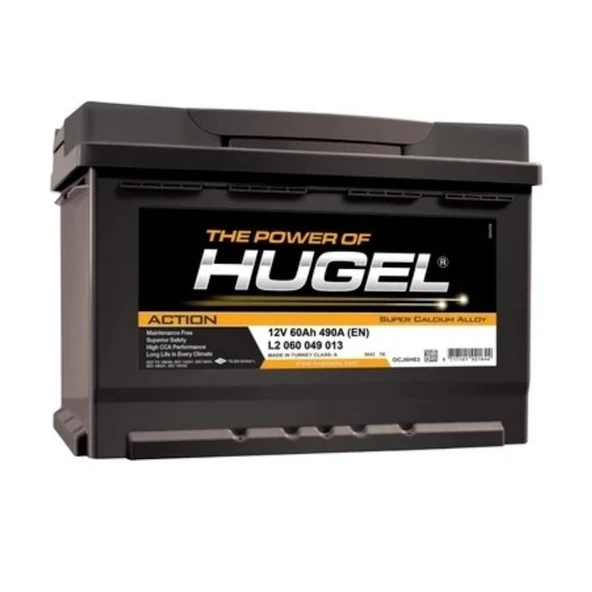 Hugel Akü 12 V 60 Ah Amper 490 A(En)