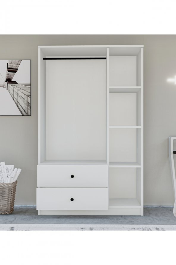 Metalia Gm 853 Home 3 Kapılı 2 Çekmeceli Düğme Kulplu Aynalı Gardırop - 4