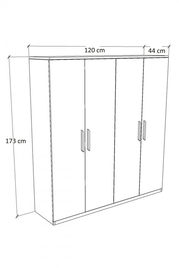 Metalia 4 Kapılı Beyaz Gardrop Dolap Gm 050 - 4