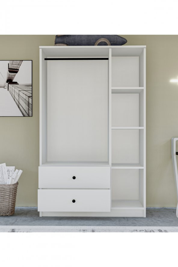Metalia Gm 854 Home 3 Kapılı 2 Çekmeceli Düğme Kulplu Gardırop - 4