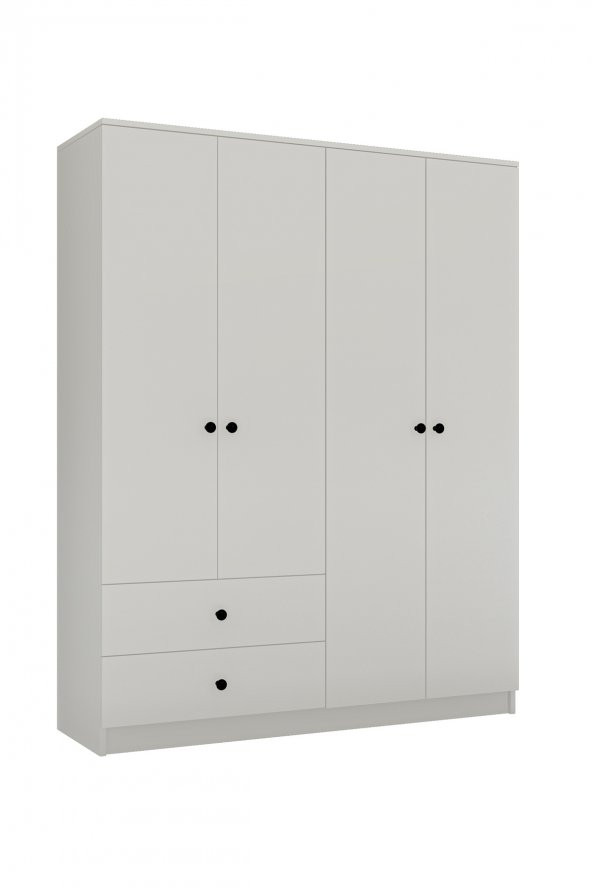 Metalia Gm 077 Novado Düğme Kulplu 4 Kapı 2 Çekmeceli Gardırop - 5