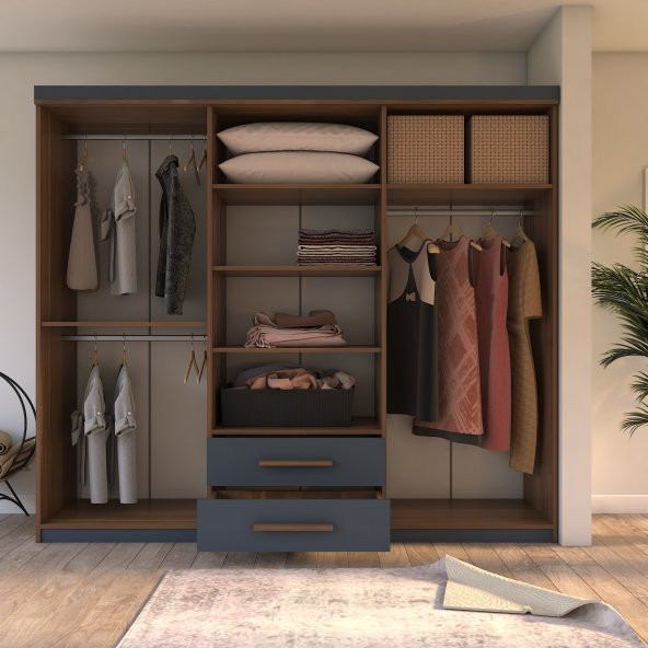 Metalia Gm 037 Arminay 6 Kapılı 2 Çekmeceli Aynalı Gardrop - 3