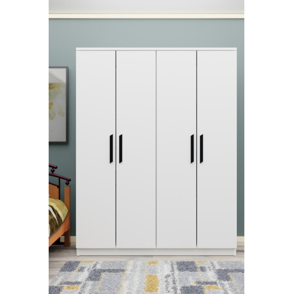 Metalia 4 Kapılı Beyaz Gardrop Dolap Gm 050 - 2