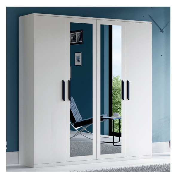Metalia 4 Kapılı Aynalı Gardırop GM 051