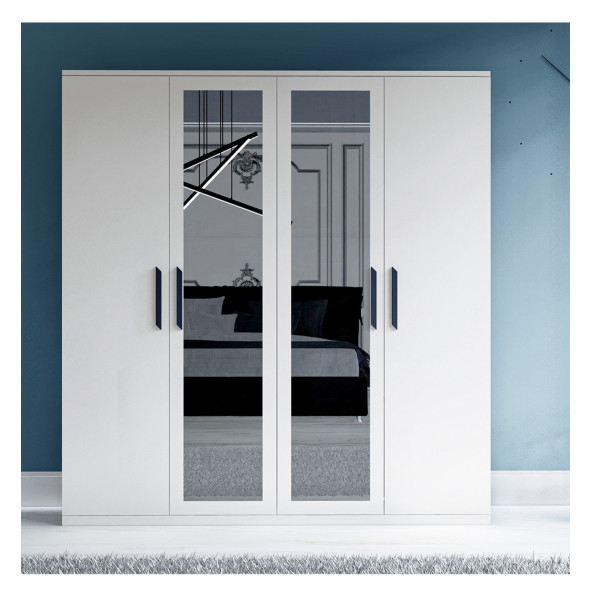 Metalia 4 Kapılı Aynalı Gardırop GM 051 - 2
