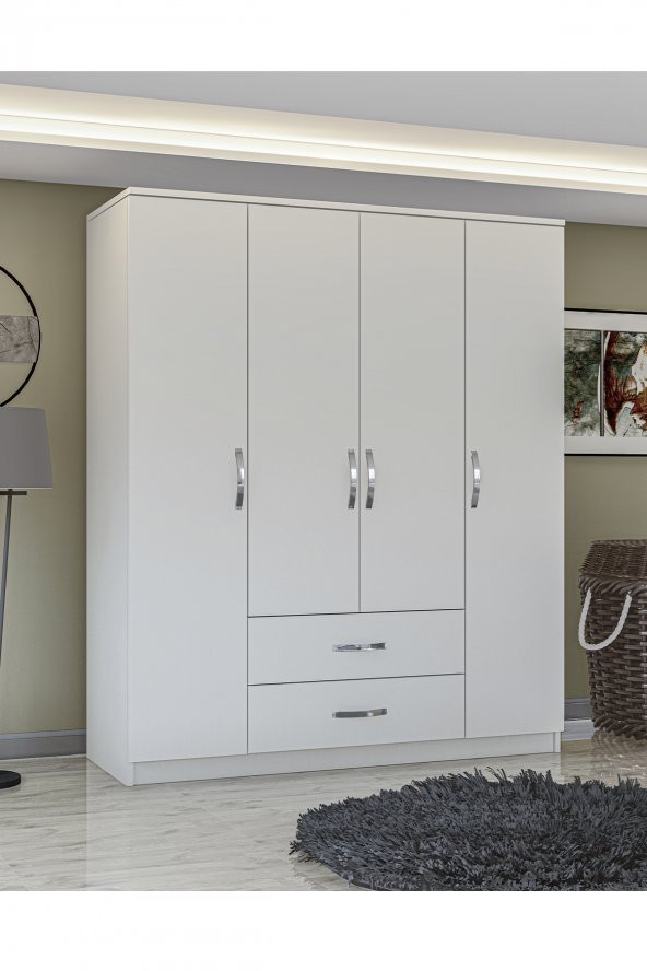 Metalia Smartline 4 Kapı 2 Çekmeceli Gardrop