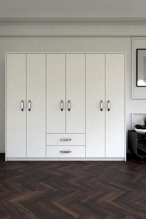 Metalia Delüx 6 Kapı 2 Çekmeceli Gardrop