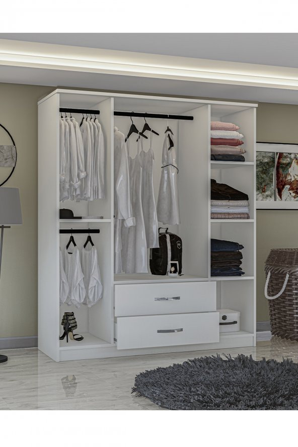 Metalia Smartline 4 Kapı 2 Çekmeceli Gardrop - 4