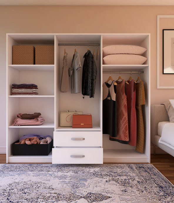 Metalia Lüx 6 Kapı 2 Çekmeceli Aynalı Gardrop - 3