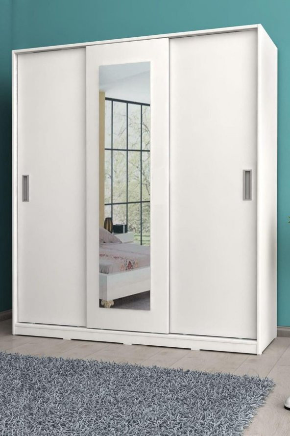 Metalia Sline 3 Kapılı Aynalı Sürgülü Gardrop