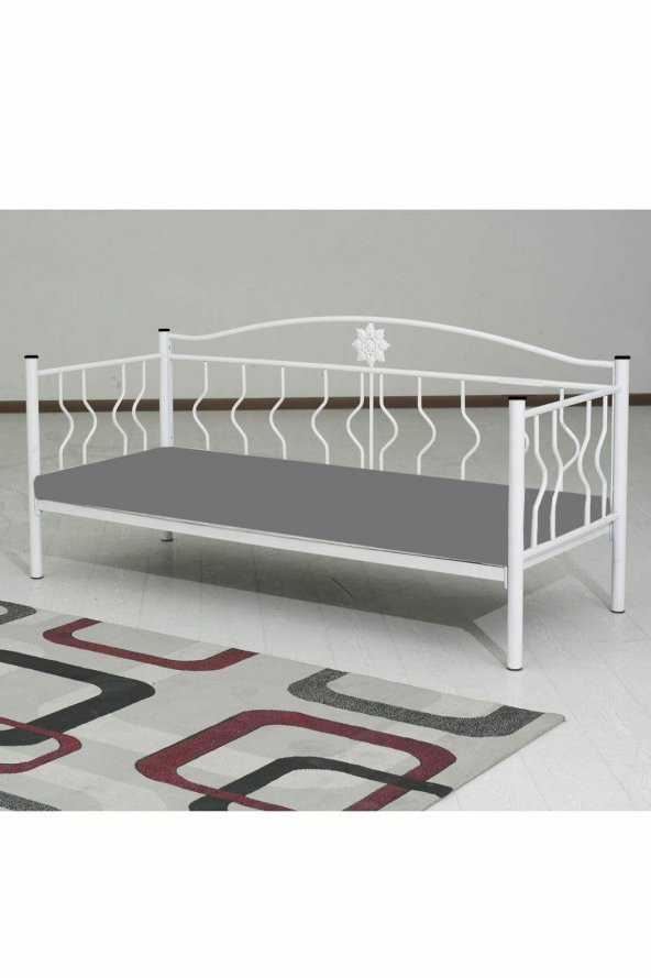 Metalia Elips Minderli Sofa Sedir Beyaz - 2
