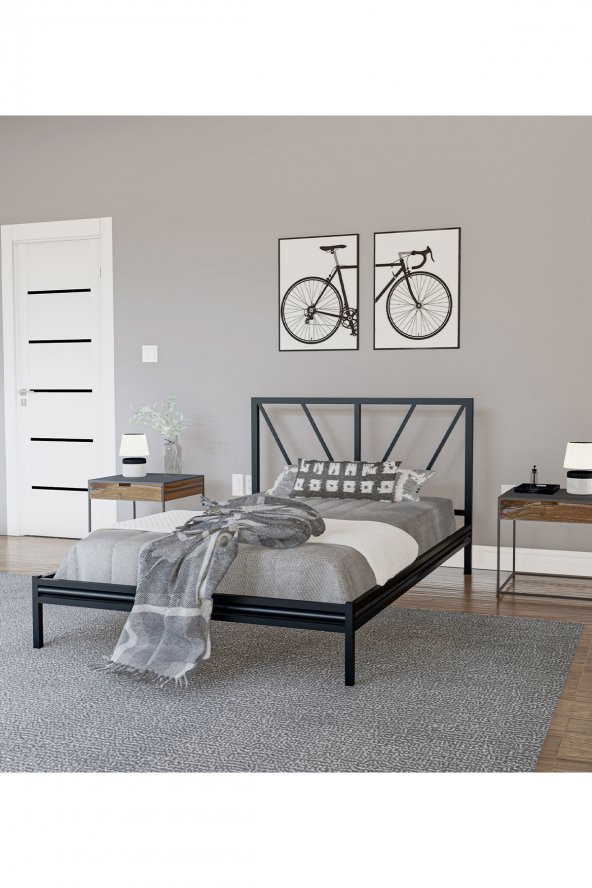 Metalia Gm 228 Gözde Siyah Dublex Tek Kişilik Karyola 90X190 ürün görseli 1