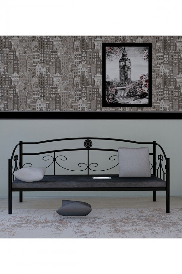 Metalia Delüx Minderli Ferforje Sedir Siyah - 2