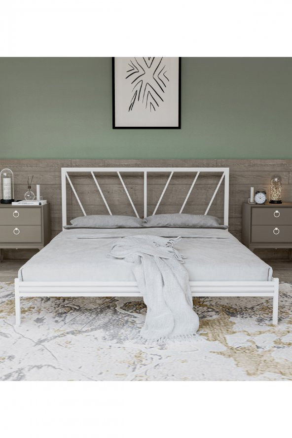 Metalia Gm 227 Gözde Dublex Metal Karyola Beyaz 160X200 - Resim 2