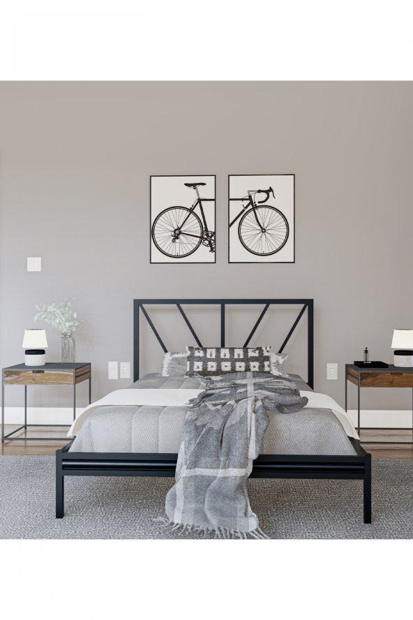 Metalia Gm 228 Gözde Siyah Dublex Tek Kişilik Karyola 90X190 - Resim 2