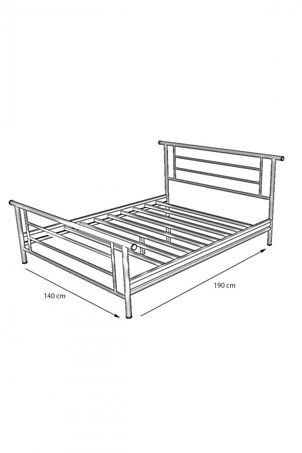Metalia Gm 412 Zambak Çift Kişilik Metal Karyola Beyaz 140X190 - 2