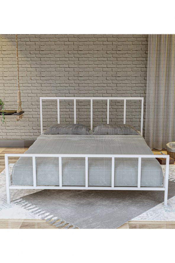Metalia Gm 212 Vintage Çift Kişilik Metal Karyola Beyaz 140X190 - 2