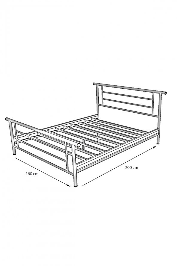 Metalia Gm 412 Zambak Çift Kişilik Metal Karyola  Siyah 160X200 - 2