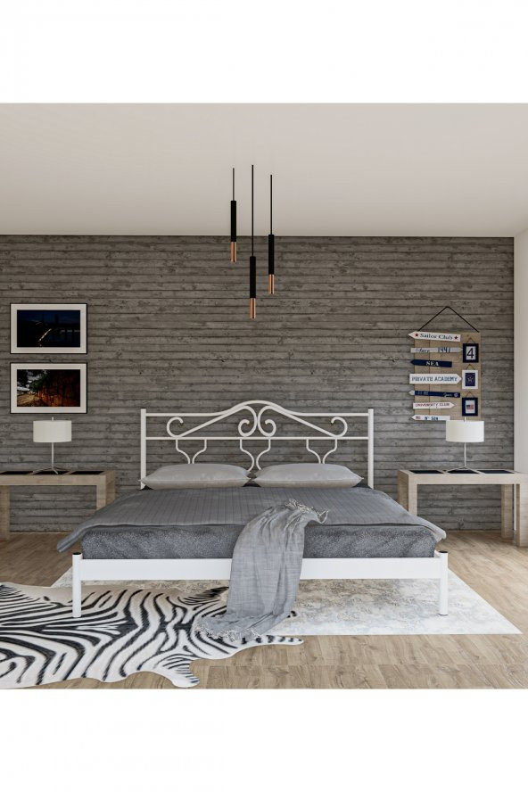 Metalia Gm 301 Gold Dublex Metal Karyola Beyaz 150X200 - 2