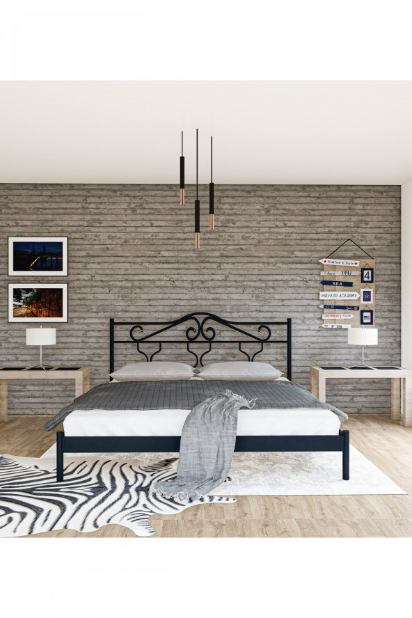 Metalia Gm 301 Gold Dublex Metal Karyola  Siyah 150X200 - 2