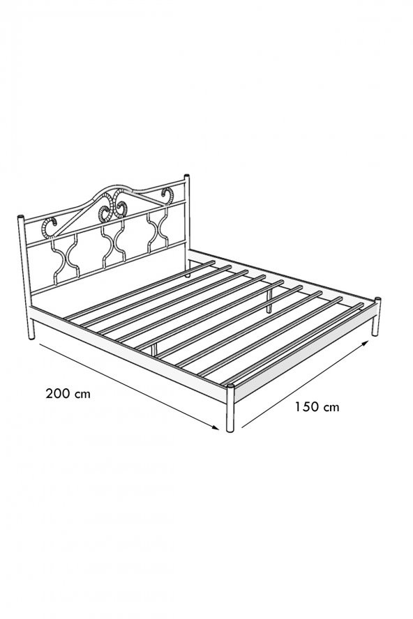 Metalia Gm 301 Gold Dublex Metal Karyola Beyaz 150X200 - 3