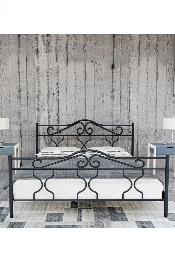 Metalia Gm 301 Gold Çift Kişilik Metal Karyola  Siyah 150X200 - 2