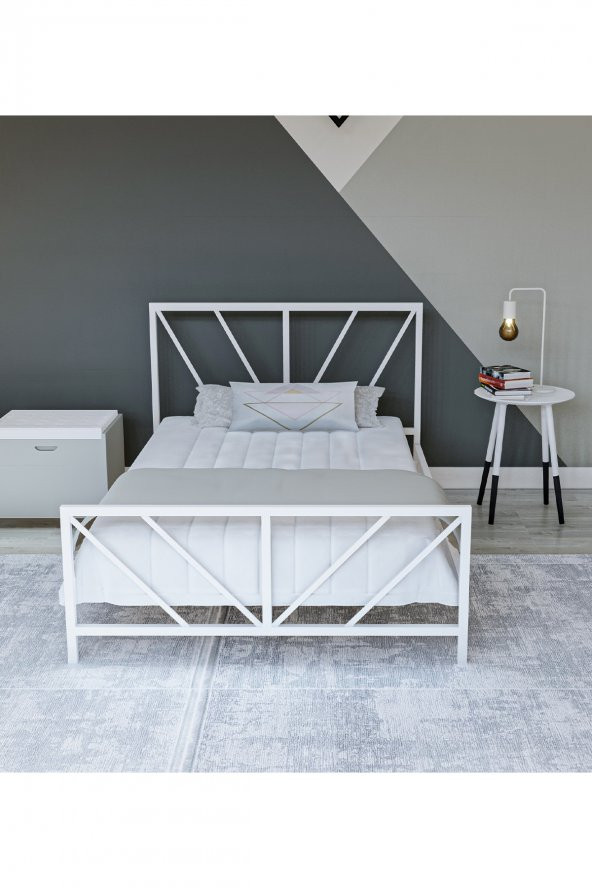 Metalia Gm 228 Gözde Beyaz Tek Kişilik Karyola 90X190 - Resim 2