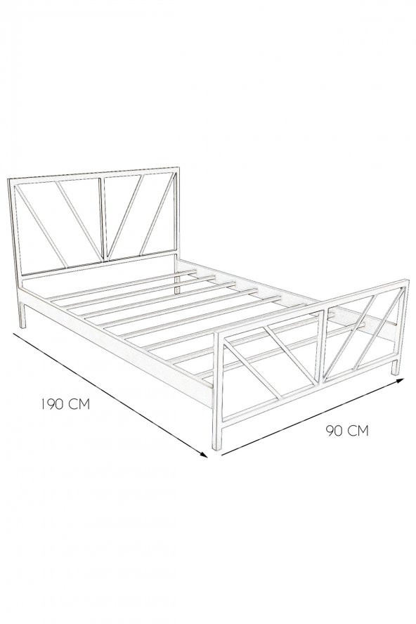 Metalia Gm 228 Gözde Beyaz Tek Kişilik Karyola 90X190 - Resim 3